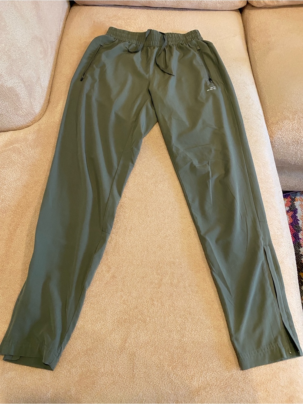 bcg Olive Green Jogger Pants with Zipper Pockets